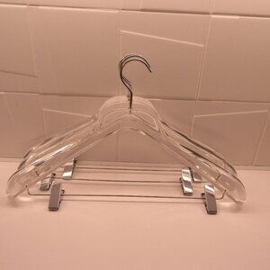 CHRISTIAN DIOR Heavy Weight Clear Lucite Hangers w/ Clips--Made by Toscanini